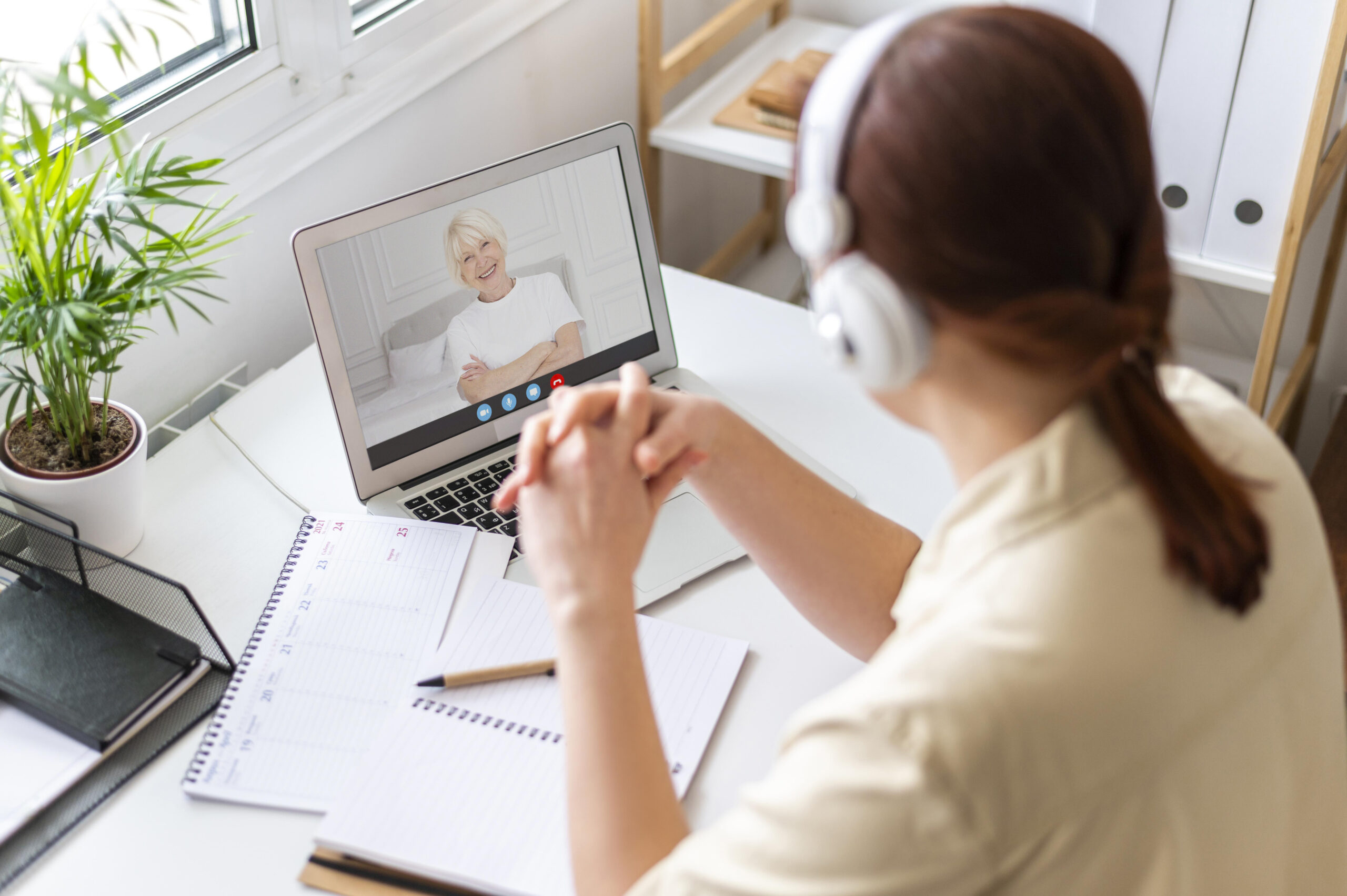 side-view-woman-making-video-call